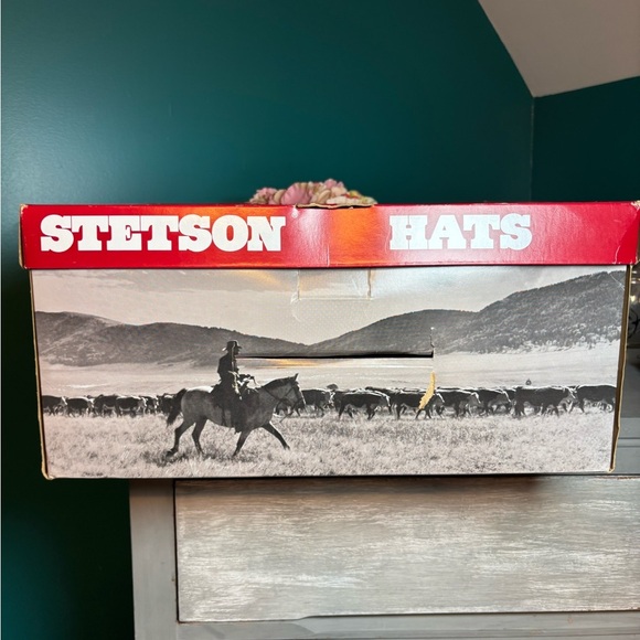 Stetson Vintage Riverton Black Western Wool Cowboy Hat Authentic Comes With Box - Picture 15 of 16